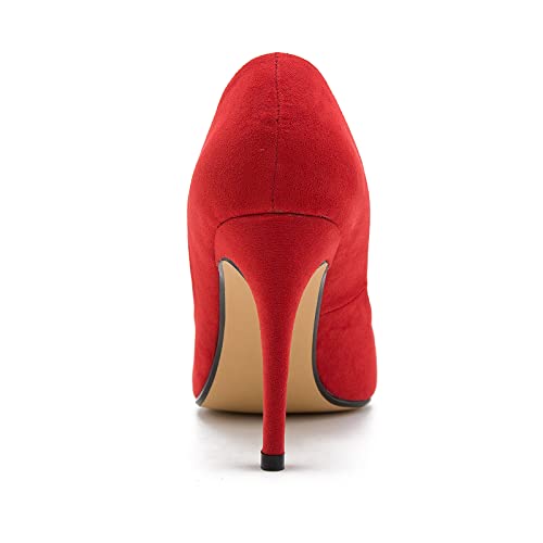 Image of Women's Men's Pointed Toe High Heel Pumps, Slip On, 3.94 Inch Stiletto Heel