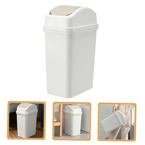 Caneca de basura rectangular blanca de 6 L Hemobllo miniatura 4