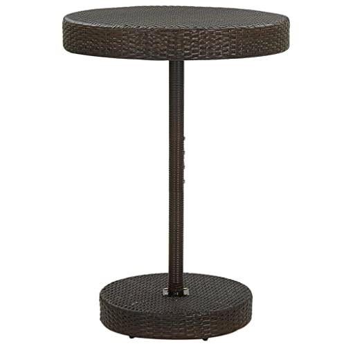 Tomostar Table de Bar Haute, Table Bistrot de Jardin Extérieur Marron 75,5x106 cm Résine tressée