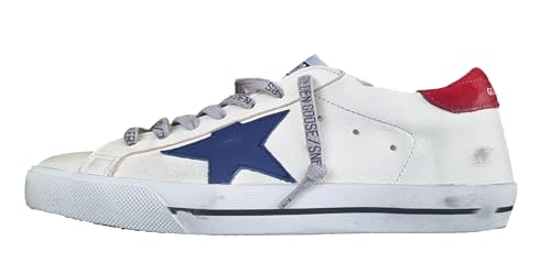 Golden Goose Zapatillas Deportivas Para Hombre Vintage Super Star 10317 Blanco, Rojo Y Azul, Blanco Azul Y Rojo, 39 Eu Golden Goose Zapatillas Deportivas Para Hombre Vintage Super Star 10317 Blanco, Rojo Y Azul, Blanco Azul Y Rojo, 39 Eu