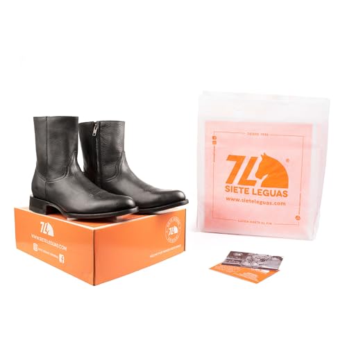 Image of 7L SIETE LEGUAS - Men's Leather Cowboy Zip Boot with Leather Sole style 11200