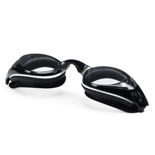 Image of AEC Feike VisionPro Powered Swim Goggles Anti Fog UV Protection Swimming Glasses with Power Lenses for Nearsighted Men & Women (Black, -6.00)