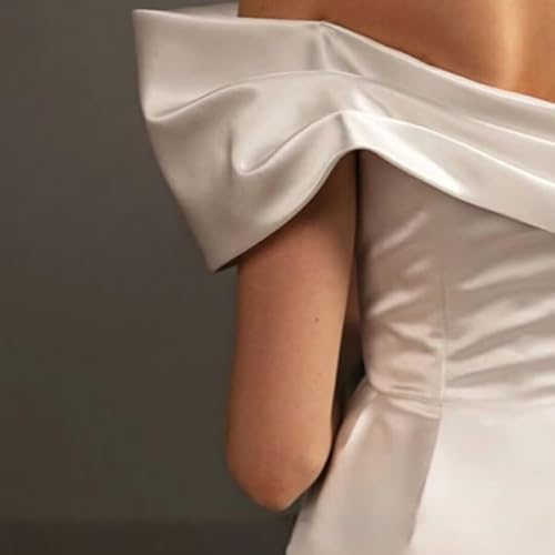 Image of TIANMEI Women's Off Shoulder Satin Wedding Guest Dresses Mini Elegant Bridal Baby Shower Dress Short Prom Gown for Juniors Size 12 Burnt Orange