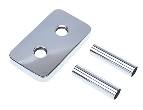 Aqbau® Abdeck Doppelrosetten für HEIZKÖRPER mit Schutzrohr | Rohrmanschette, Heizung, Heizkörper (Chrom)