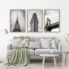Décoration murale grand format New York triptyque toile 80x120 cm pour habiller un mur vide