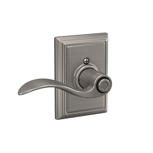 Image of Schlage F40 ACC 619 ADD Accent Door Lever with Addison Trim, Bed & Bath Privacy Lock, Satin Nickel