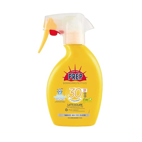 PREP, Spray Solare SPF30, Protezione Solare Raggi UVA e UVB, Senza parabeni, Formato 200 ml