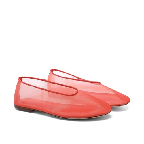 Women's Fine Mesh Ballet Flats,Round Toe Ballerina Shoes,Casual Slip On Mary Jane Flats,Comfortable Daily Dress Shoes