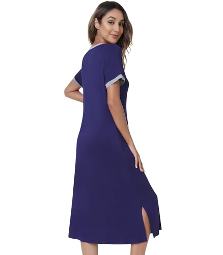 Image of NACHILA Bamboo Viscose Nightgowns for Women Cooling Night Gown with Pockets