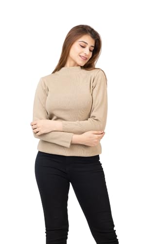 Image of TWENTY ME Winter Wear Casual Solid Acrylic Soft & Warm High Neck Skivvy for Women's