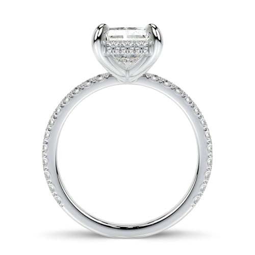 10K/14K/18K Solid Gold Moissanite Engagement Rings for Women, 1/2/3CT Center Round/Oval/Pear/Radiant Cut Bridal Set 925 Sterling Silver Wedding Anniversary Promise Band for Her Wife Girlfriend4