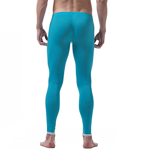 Hedmy Men's Ice Silk Long John Sport Running Tights Thermal Underwear Pajamas Hot Pants Leggings2
