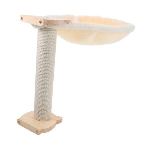 UPKOCH 1 セット 猫登りフレーム 猫砂 猫ハンモックベッド ペットの猫の巣猫ハンモック キャットツリーハンモックベッド 猫のための猫ハンモック 猫のベッド 木 Beige