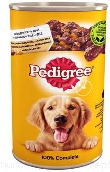 Pedigree Adult Nassfutter für Erwachsene Hunde mit Huhn und Karotte in Gelee 6 x 1200g (6 Dosen)