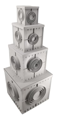 Kontrollschacht Inspektion 20x20x20 Revisionsschacht Elektrotechnika Einlaufkasten Deckel mit Griff Hofablauf Kanalschacht (200x200x200 mm)