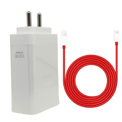 Image of Original Supervooc 100W Charger Compatible with Oneplus | 11R | Oneplus 11 | Oneplus Nord CE 4 5G | Cable with Adaptor | Fast Charging Support, White