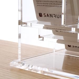 SANRUI Business Card Holder for Desk,Clear Acrylic Business Card Holder Display Business Card Organizer Storage for Office Desktop Countertop 3 Tiers 9 Slots - Image 3