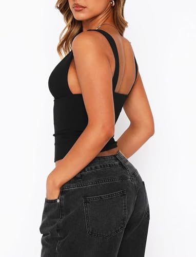 TZLDN Women's Sexy Deep V Neck Plunge Going Out Tops Sleeveless Trendy Cute Y2k Slim Fitted Summer Crop Tank Tops3