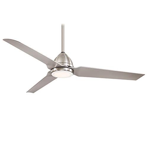 Minka-Aire F753L-BNW Protruding Mount, 3 Silver Blades Ceiling fan with 17 watts light, Brushed Nickel