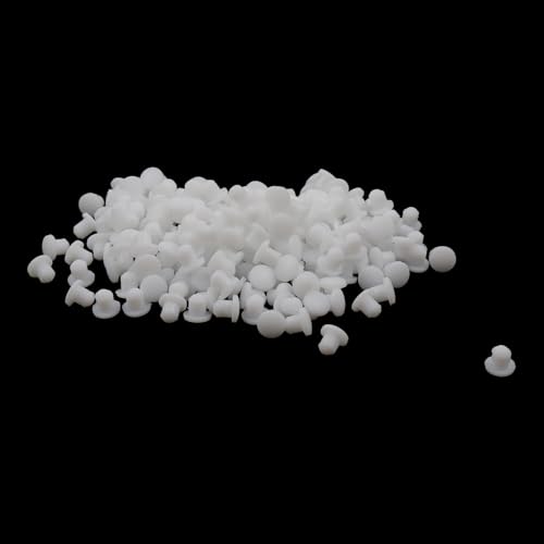Tighall 200pcs White Plastic Hole Plugs Round Button Flush Type Plugs Screw Covers for Furniture Cabinet Insert End Caps