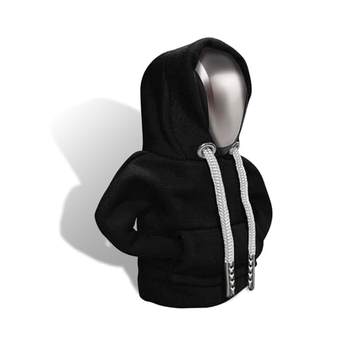 RGOAANC Gear Shift Hoodie, Gear Shift Cover, Fashionable Hoodie Automotive Gear Shift Knob Protector, Car Accessories Mini Sweater Gear Shift Knob Cover for Car Gear Shift Levers (Black)