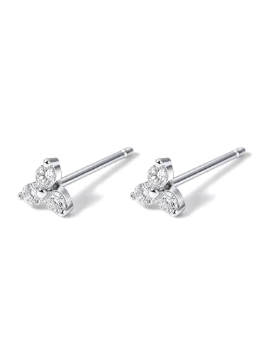 Image of S925 Sterling Silver Earrings, Hypoallergenic Stud for Women & Men | Minimalist Dainty Design, Solid 925 Sterling Silver or with 18K Gold Plate, Daily /Party Wear, Birthday Gift, Silver or Gold