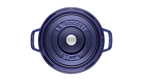 Image of STAUB Cast Iron 13.25-qt Round Cocotte - Dutch Oven, Made in France, Serves 4-6 People - Dark Blue