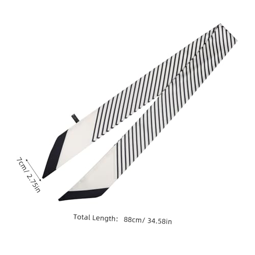 PartyKindom 1pc Stylish Silk Hair Scarf Decorative Neck Scarf for Women All- Accessory for Clothing Lightweight Simulated Silk Design for Various Occasions and Hair Styles2