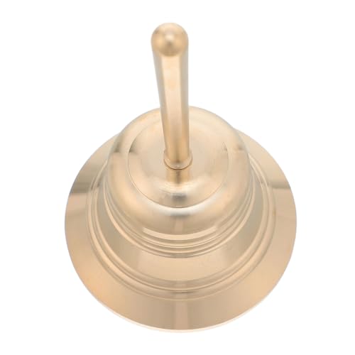 TOPBATHY Campanello Mano in Ottone Massiccio Sonoro e Robusto Campana per Segnalazione Addestramento Animali Cena e Meditazione per Insegnanti e Assistenza