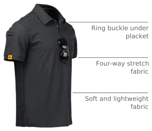 Image of ZITY Mens Polo Shirt Short Sleeve Sports Tactical T-Shirt Athletic Golf Polos Daily Casual Stylish Collared Shirts for Men
