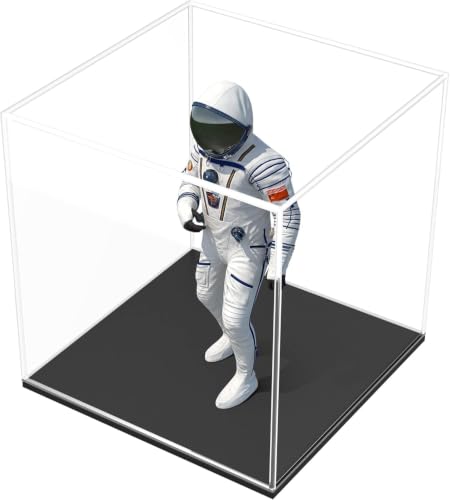 Image of Premium Acrylic Display Box with Black Base | Transparent Dust-Resistant Cube for Toys, Models & Memorabilia (5x5x5 inch)