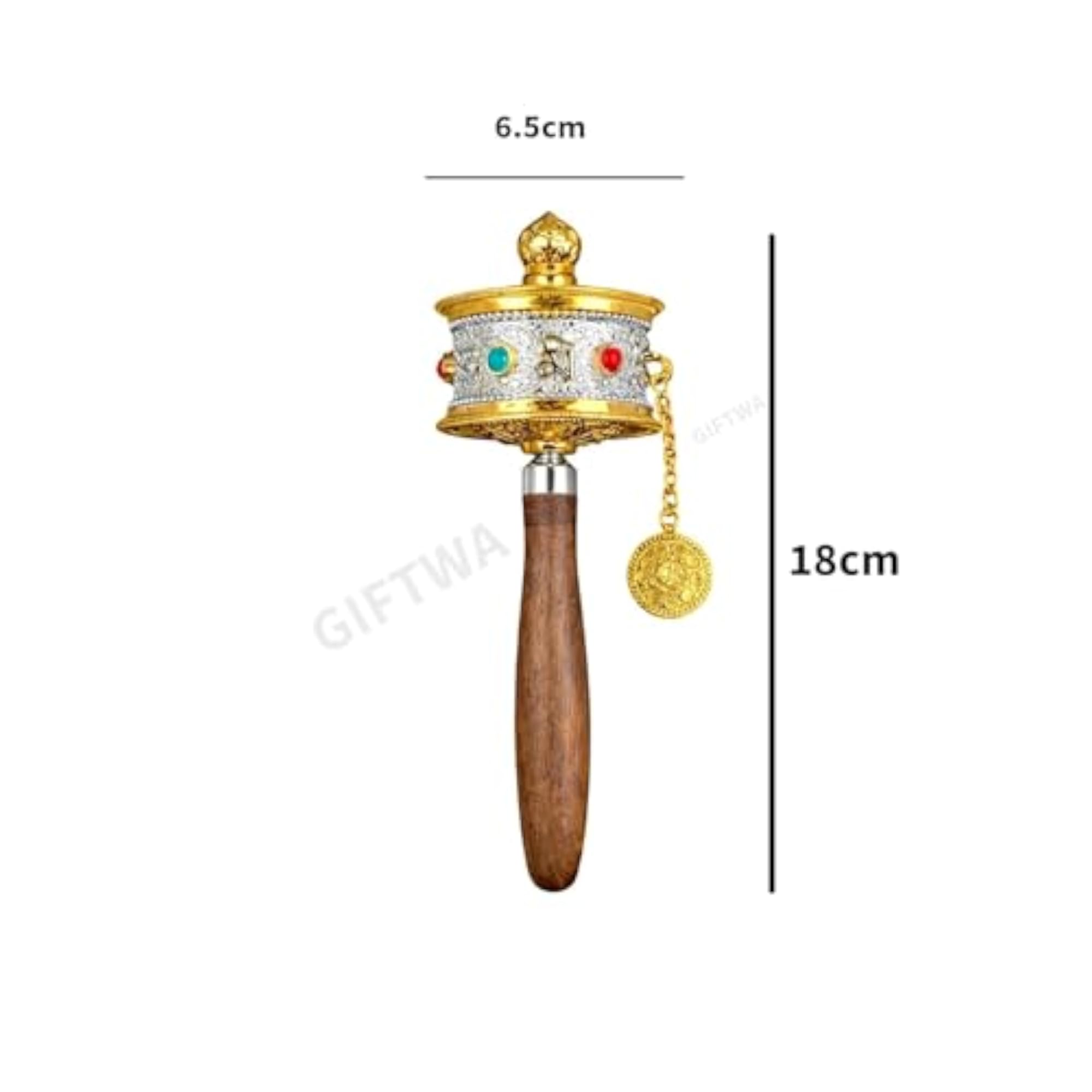Buddhist Tibetan Hand Rotating Prayer Wheel for Meditation