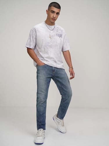 Image of Highlander Mens Tapered Fit Denim Jeans for Man|Regular Length|Mid-Rise|Stretchable Fabric for Comfort fit| Jeans for Man | Men Jeans