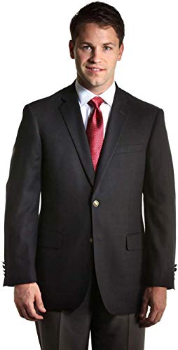 Big and Tall Black Premium All Wool Classic Blazer to Size 72 in Portly, Regular, Short, Long, and Extra Long Sizes
