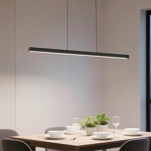 FIVMEN Hängelampe Pendelleuchte Esstisch 36W Esszimmerlampe Hängend Höhenverstellbar Moderne LED Hängeleuchte Schwarz Esstischlampe Dimmbar für Esszimmer Wohnzimmer Küche, 100cm FIVMEN Hängelampe Pendelleuchte Esstisch 36W Esszimmerlampe Hängend Höhenverstellbar Moderne LED Hängeleuchte Schwarz Esstischlampe Dimmbar für Esszimmer Wohnzimmer Küche, 100cm