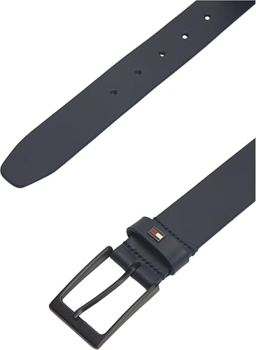 Tommy Hilfiger Herren Gürtel Layton 3,5 cm Ledergürtel, Blau (Space Blue), 95 cm – Ansicht 4