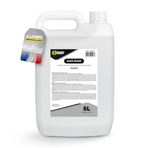 France Effect Liquide Brouillard Magic Steam - Bidon 5L | Compatible avec Machines à Brouillard | Effet Fumée Dense et Durable