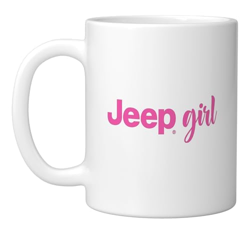 Taza de cerámica Jeep Girl blanca miniatura 1