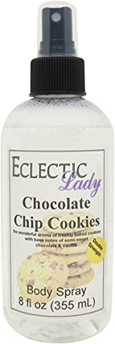 Eclectic Lady Chocolate Chip Cookies Body Spray, Double Strength, 8 ounces, Body Mist for Women with Clean, Light & Gentle Fragrance, Cologne with Soft, Subtle Aroma For Daily Use