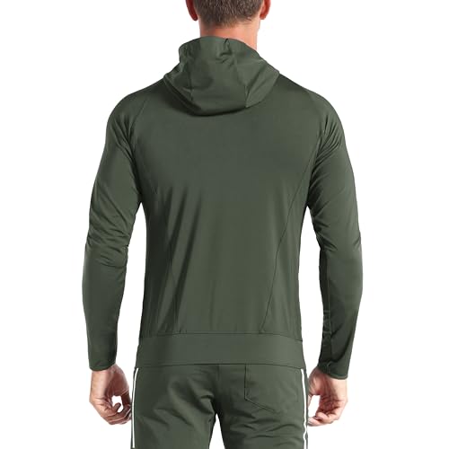 Image of BROKIG Mens Windbreak Running Jacket Zip Up Hoodie | Lightweight,Zip Pocket,Workout,Gym,Athletic,Track,Golf,Cycling,Full Zip Hoodie Jackets,Windbreaker,Jogging Sweatshirts
