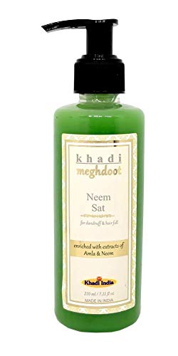 Image of Khadi Meghdoot Neem Sat Shampoo With Extracts Of Amla And Neem Herbal Shampoo For Dandruff Control And Hair Fall Reduction For Men And Women 210ml