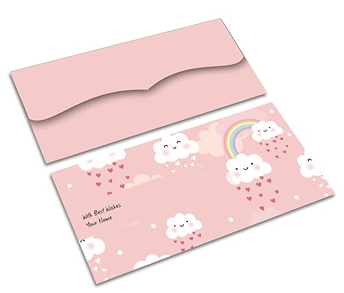 Image of Brown Cloud Customised Exclusive Shagun /Money /Gift Envelope /Cover /Lifafa for Kids /Children /Babies /Gift /Festival with Personalized Text Message /Name /Photo (SEKIDS BC 39) (Pack of 10)