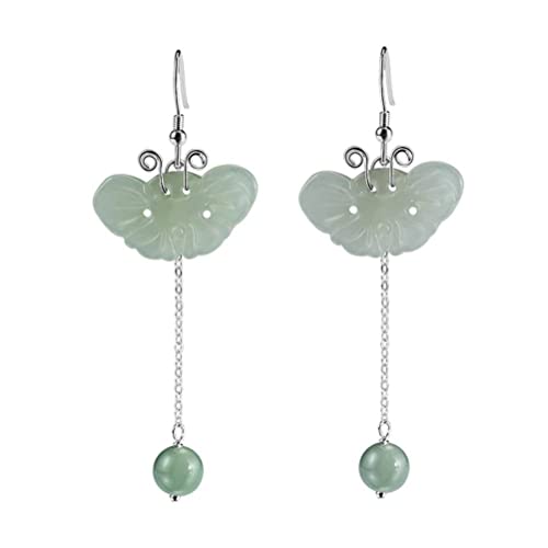 Boucles d'oreilles longues perles rondes en argent S925 pour look ethnique chic