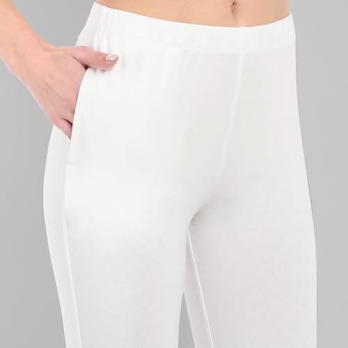 Image of ONE SKY Women Full Length Leggings | Cotton Modal Spandex Blend | High Waist Stretchable & Bio-Washed Fabric | Colour-Lock Technology | Comfortable Leggings for Women