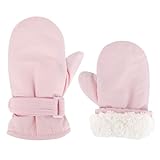 ldyllicStyle Guantes Invierno para Niños, Guantes De Esquí, para Niñas Niños Manoplas Térmicas con Muñequera Ajustable, para Esquiar Y Uso Informal Al Aire Libre, 4-8 Años 1 Par, Rosa