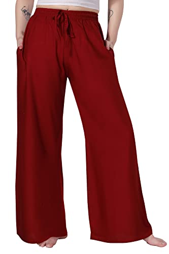 Image of TRASA Women's and Girls Cotton Reyon Regular Fit Palazzo Pants - Available Size - L, XL, 2XL, 3XL