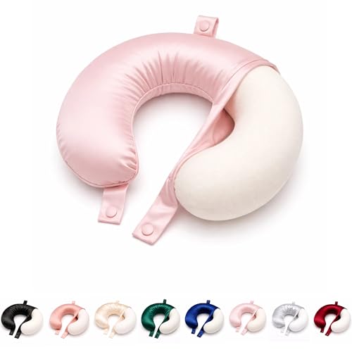 Almohada de seda para viaje, funda para cuello miniatura 1