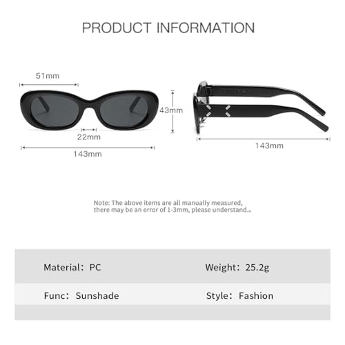Oval Sungalsses Women Men Vintage Retro Black Sun Glasses Female Small Frame UV4002