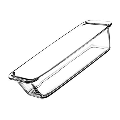 LABRIMP Plato De Vidrio Templado Bandeja Para Hornear Plato Para Ensalada Recipiente Cristalería Rectangular Sencillo Blanca