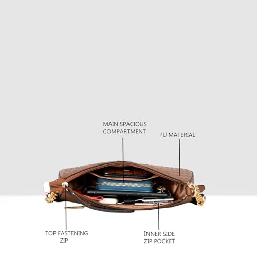 Image of ESBEDA Checks Texture Handbag | Ladies Purse | Stylish Handbag | Gift Bag For Women